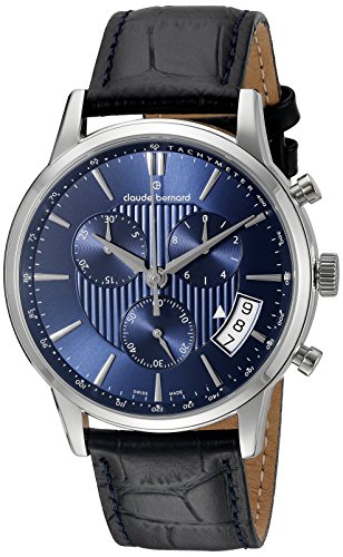 Годинник чоловічий CLAUDE BERNARD 01002 3 BUIN класичний, круглий, синій та гарантією 24 місяці