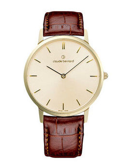 Годинник чоловічий CLAUDE BERNARD 20206 37J DI класичний, круглий, золото та гарантією 24 місяці