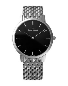Годинник чоловічий CLAUDE BERNARD 20206 3M NIN класичний, круглий, чорний та гарантією 24 місяці