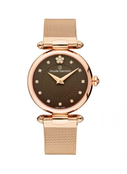 Годинник жіночий CLAUDE BERNARD 20500 37R BRPR2 класичний, круглий, коричневий та гарантією 24 місяці