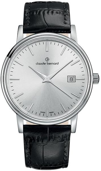 Годинник чоловічий CLAUDE BERNARD 53007 3 AIN класичний, круглий, металлик та гарантією 24 місяці