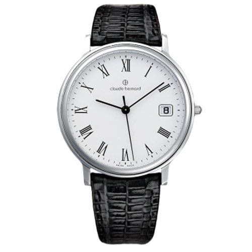 Мужские часы  Claude Bernard 70149 3 BR классические, круглые, белые