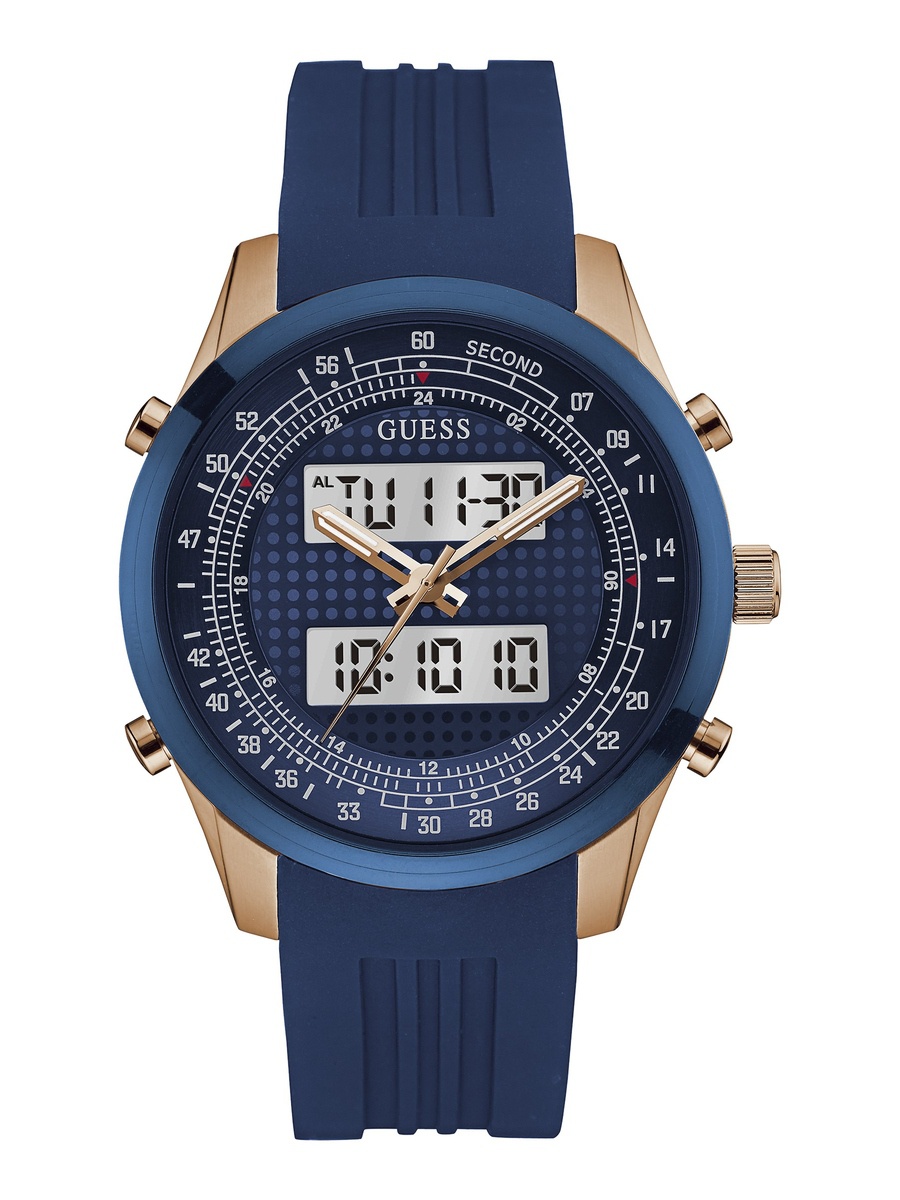 Годинник чоловічий GUESS W0862G1 спортивний, круглий, синій та гарантією 24 місяці