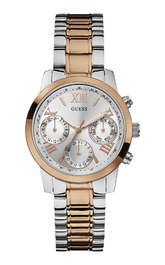 Часы женские GUESS W0448L4 классические, круглые, металлик и гарантией 24 месяца