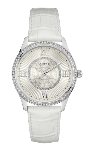 Годинник жіночий GUESS W0768L4 fashion, круглий, металік з камінням та гарантією 24 місяці