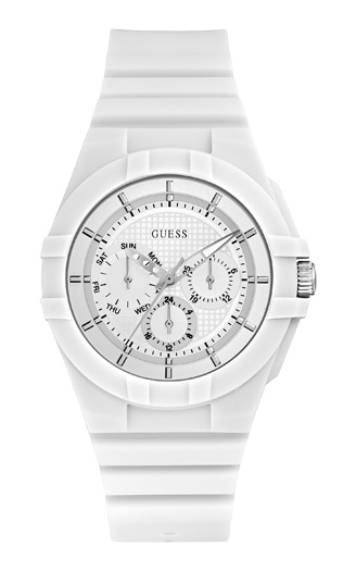 Годинник жіночий GUESS W0942L1 спортивний, круглий, білий та гарантією 24 місяці