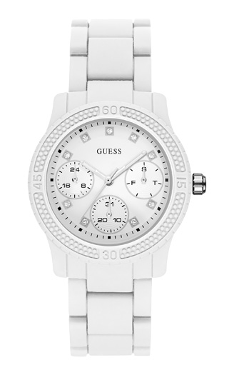 Годинник жіночий GUESS W0944L1 спортивний, круглий, білий та гарантією 24 місяці