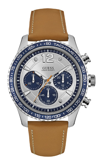 Мужские часы GUESS W0970G1 спортивные, круглые, белые и гарантией 24 месяца