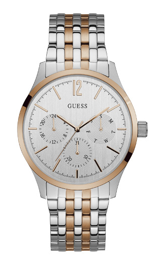 Годинник чоловічий GUESS W0995G3 класичний, круглий, білий та гарантією 24 місяці