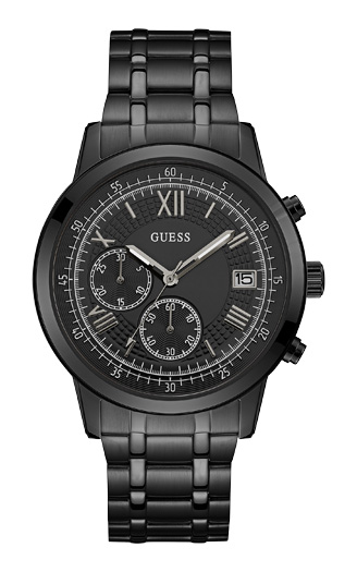 Мужские часы GUESS W1001G3 классические, круглые, черные и гарантией 24 месяца