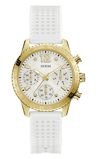 Годинник жіночий GUESS W1025L5 спортивний, круглий, білий та гарантією 24 місяці