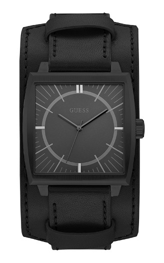 Мужские часы GUESS W1036G3 fashion, прямоугольные, черные и гарантией 24 месяца