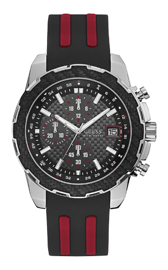 Мужские часы GUESS W1047G1 спортивные, круглые, черные и гарантией 24 месяца