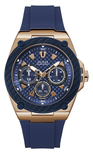 Мужские часы GUESS W1049G2 спортивные, круглые, синий и гарантией 24 месяца