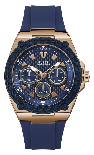 Годинник чоловічий GUESS W1049G2 спортивний, круглий, синій та гарантією 24 місяці