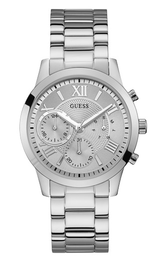 Женские часы GUESS W1070L1 спортивные, круглые, металлик и гарантией 24 месяца