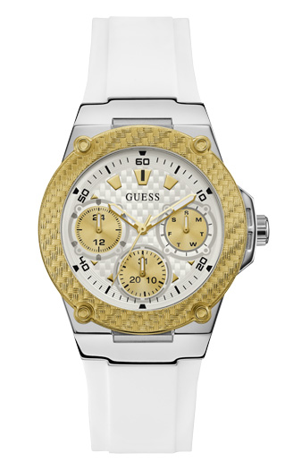 Годинник жіночий GUESS W1094L1 спортивний, круглий, білий та гарантією 24 місяці