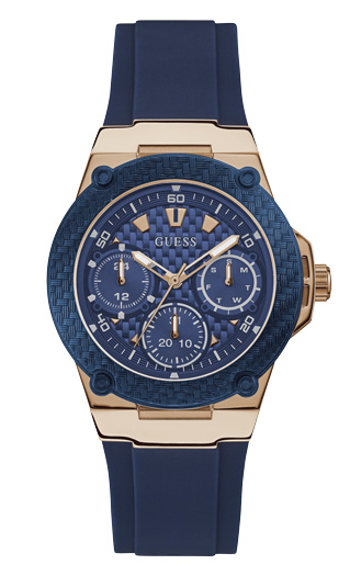 Годинник жіночий GUESS W1094L2 спортивний, круглий, синій та гарантією 24 місяці