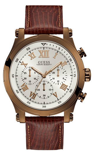 Годинник чоловічий GUESS W1105G2 спортивний, круглий, білий та гарантією 24 місяці