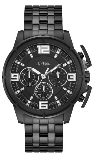 Годинник чоловічий GUESS W1114G1 спортивний, круглий, чорний та гарантією 24 місяці