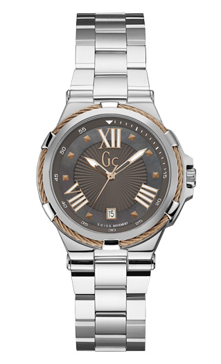 Годинник жіночий GC Y34006L5 класичний, круглий, сірий та гарантією 24 місяці