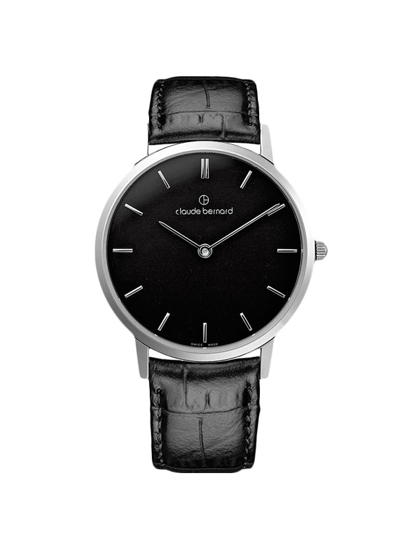 Годинник жіночий CLAUDE BERNARD 20061 3 NIN класичний, круглий, чорний та гарантією 24 місяці