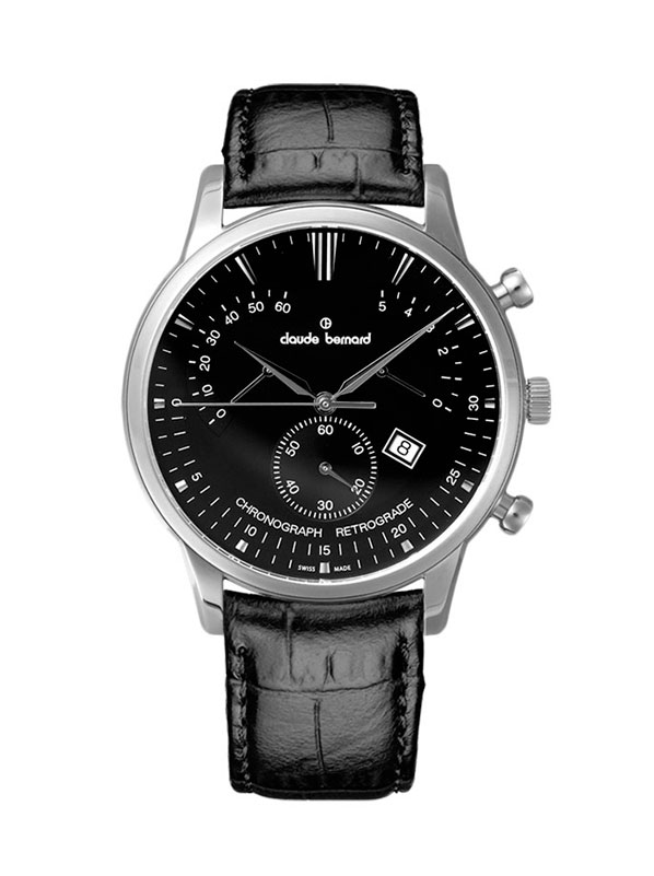 Годинник чоловічий CLAUDE BERNARD 01506 3 NIN класичний, круглий, чорний та гарантією 24 місяці