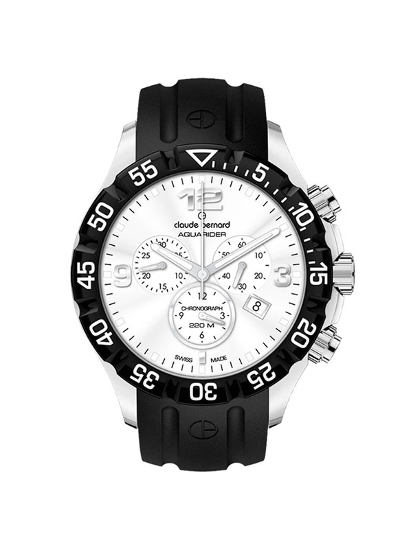 Годинник чоловічий CLAUDE BERNARD 10201 3 AIN спортивний, круглий, білий та гарантією 24 місяці