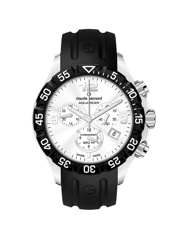 Годинник чоловічий CLAUDE BERNARD 10205 3 AIN спортивний, круглий, білий та гарантією 24 місяці