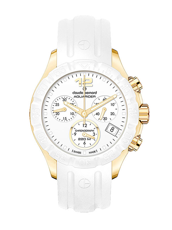 Годинник жіночий CLAUDE BERNARD 10209 37JB BID спортивний, круглий, білий та гарантією 24 місяці