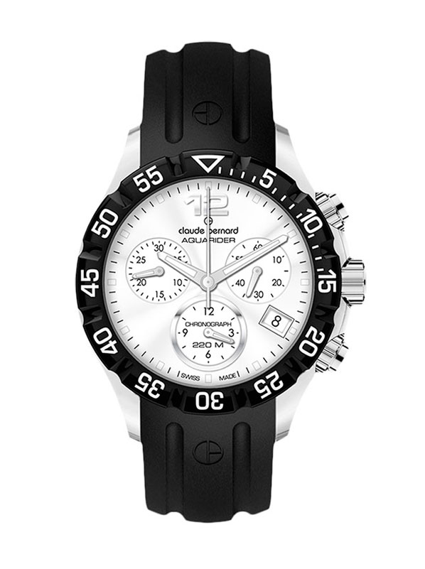 Годинник чоловічий CLAUDE BERNARD 10209 3 AIN спортивний, круглий, білий та гарантією 24 місяці