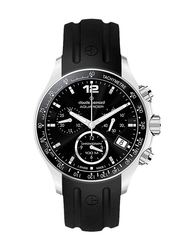Годинник чоловічий CLAUDE BERNARD 10211 3 NIN спортивний, круглий, чорний та гарантією 24 місяці
