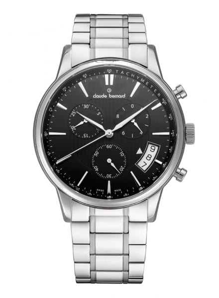 Мужские часы CLAUDE BERNARD 01002 3M2 NIN классические, круглые, черные и гарантией 24 месяца