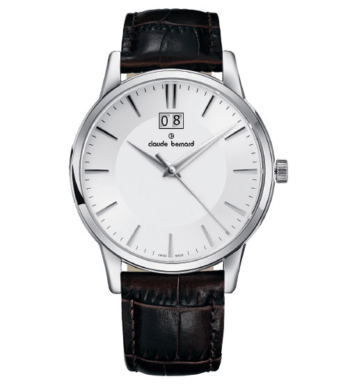 Мужские часы CLAUDE BERNARD 63003 3 AIN классические, круглые, белые и гарантией 24 месяца
