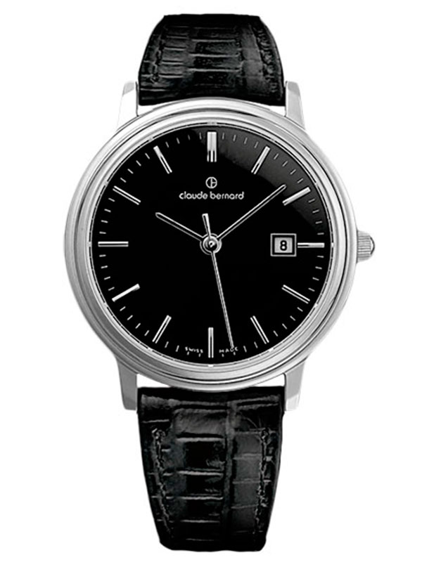 Годинник жіночий Claude Bernard 31211 3 NIN класичний, круглий, чорний та гарантією 24 місяці