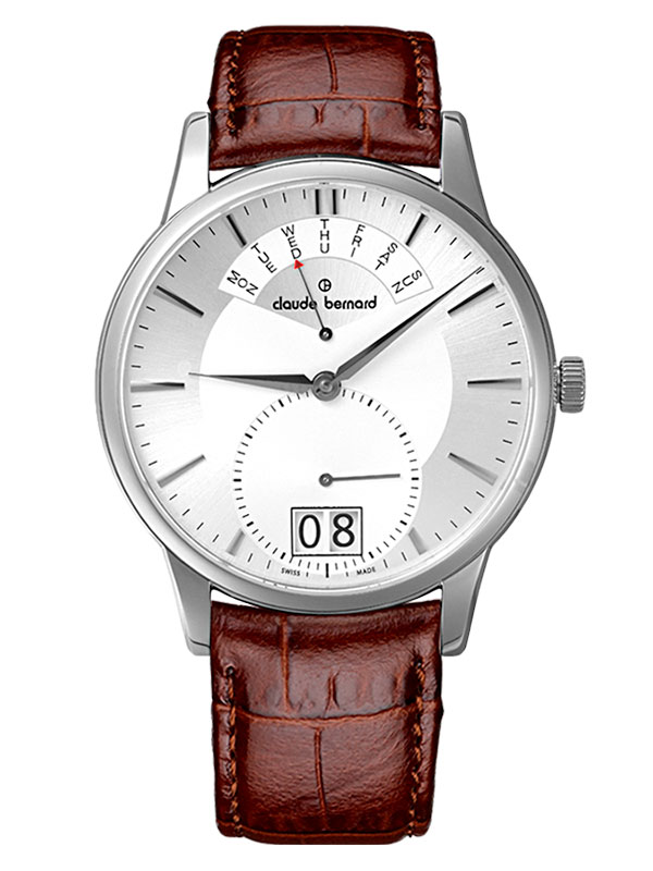 Мужские часы CLAUDE BERNARD 34004 3 AIN классические, круглые, белые и гарантией 24 месяца