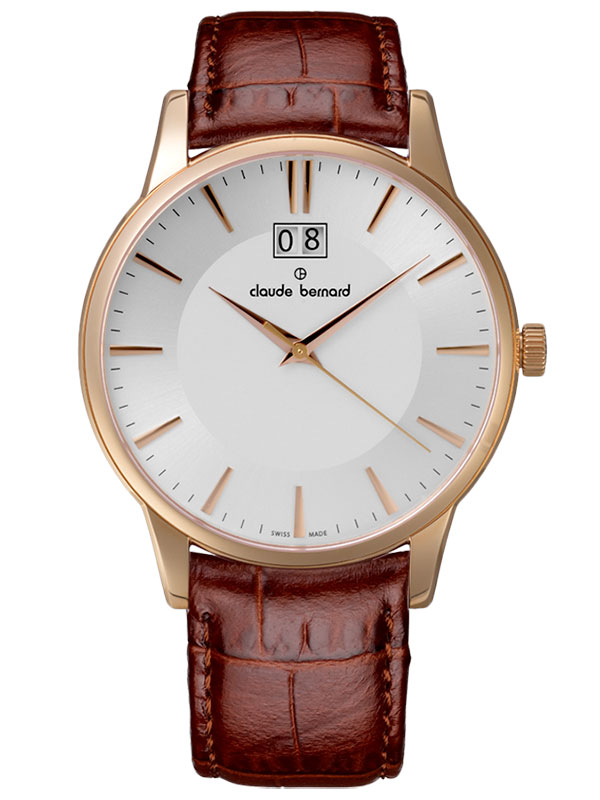 Годинник чоловічий CLAUDE BERNARD 63003 37R AIR класичний, круглий, білий та гарантією 24 місяці