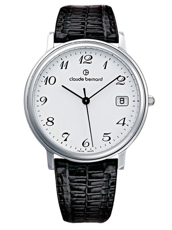 Часы мужские Claude Bernard 70149-3BB классические, круглые, белые и гарантией 24 месяца