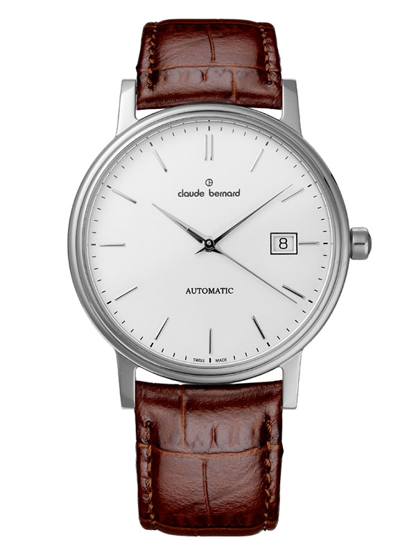 Годинник чоловічий CLAUDE BERNARD 80084 3 AIN класичний, круглий, білий та гарантією 24 місяці