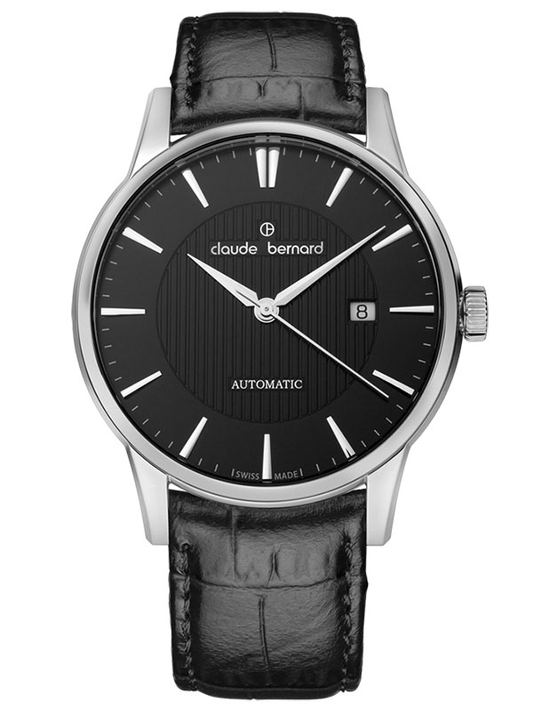 Годинник чоловічий CLAUDE BERNARD 80091 3 NIN класичний, круглий, чорний та гарантією 24 місяці