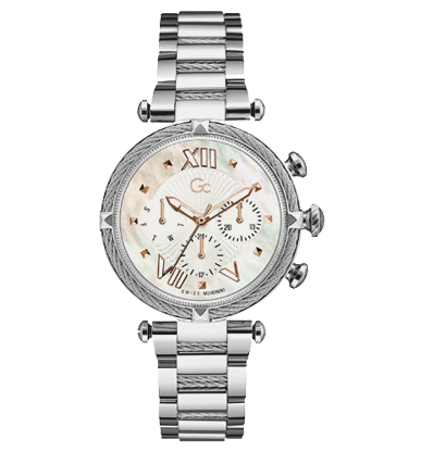 Женские часы GC Y16001L1 классические, белые и гарантией 24 месяца