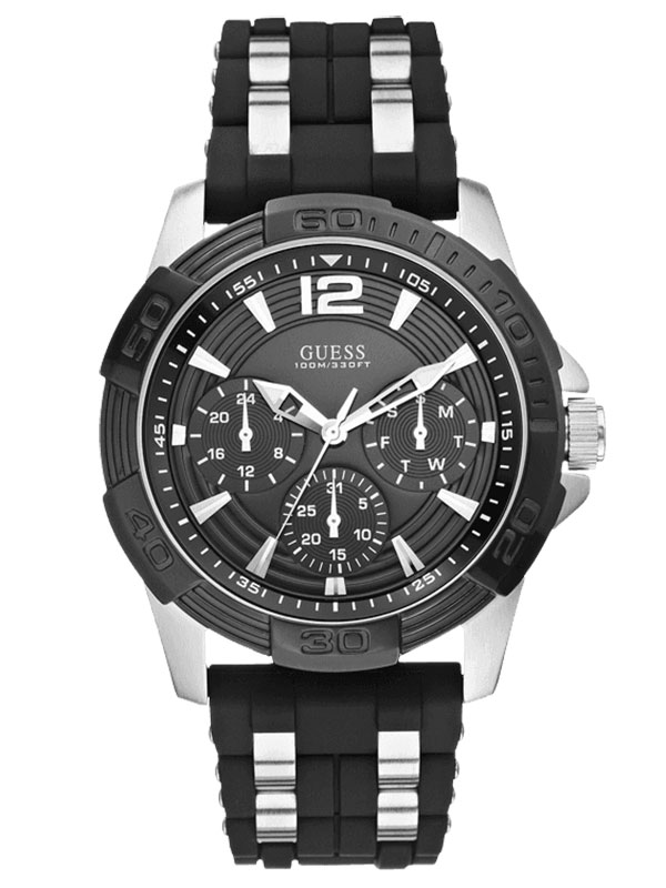 Годинник чоловічий GUESS W0366G1 спортивний, круглий, чорний та гарантією 24 місяці