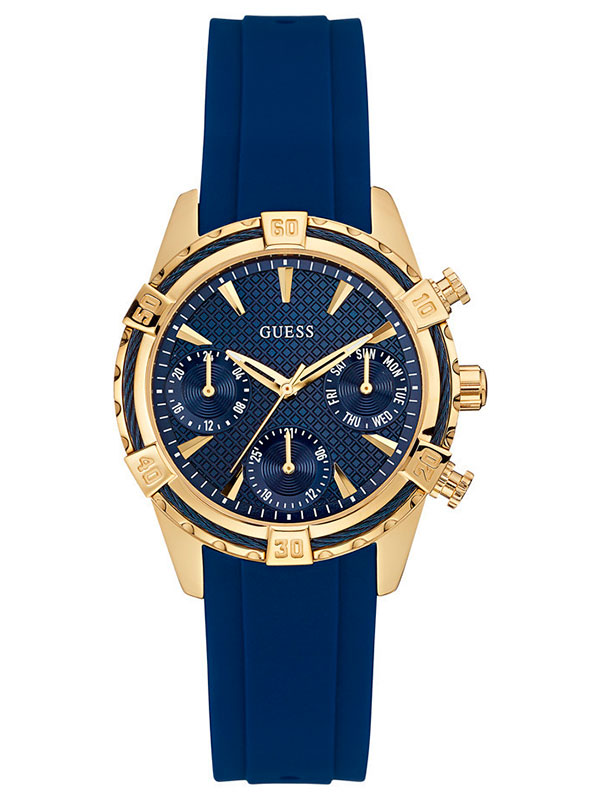 Женские часы GUESS W0562L2 спортивные, круглые, синий и гарантией 24 месяца
