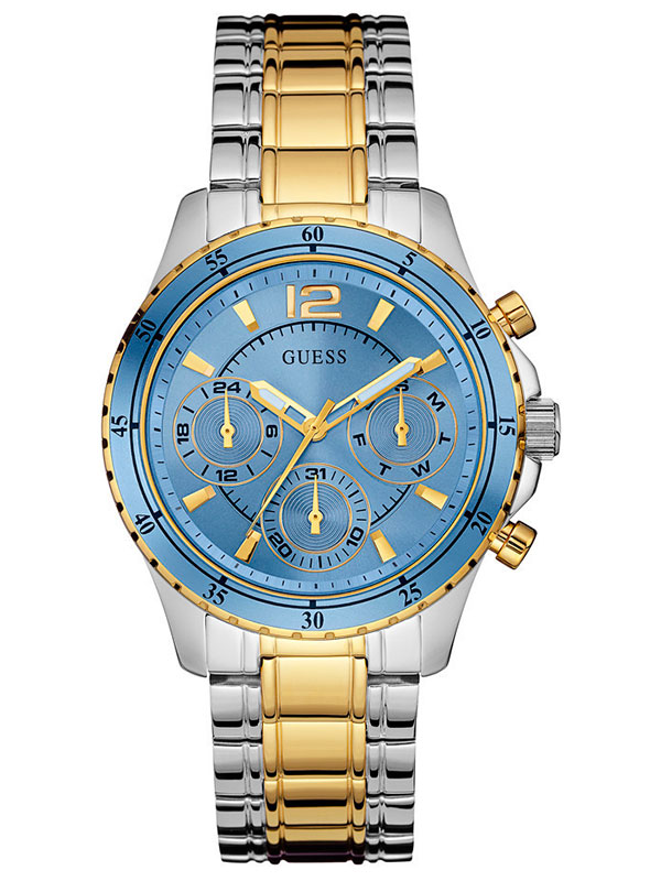 Женские часы GUESS W0639L1 спортивные, круглые, голубой и гарантией 24 месяца