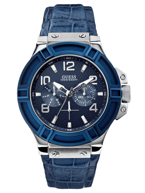 Годинник чоловічий GUESS W0040G7 спортивний, круглий, синій та гарантією 24 місяці