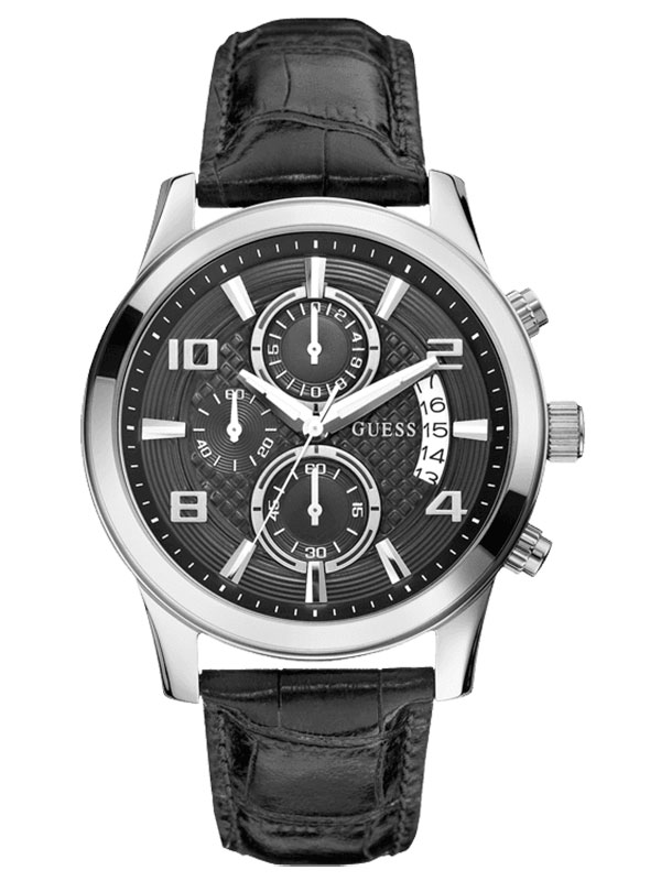 Годинник чоловічий Guess W0076G1 спортивний, круглий, чорний та гарантією 24 місяці