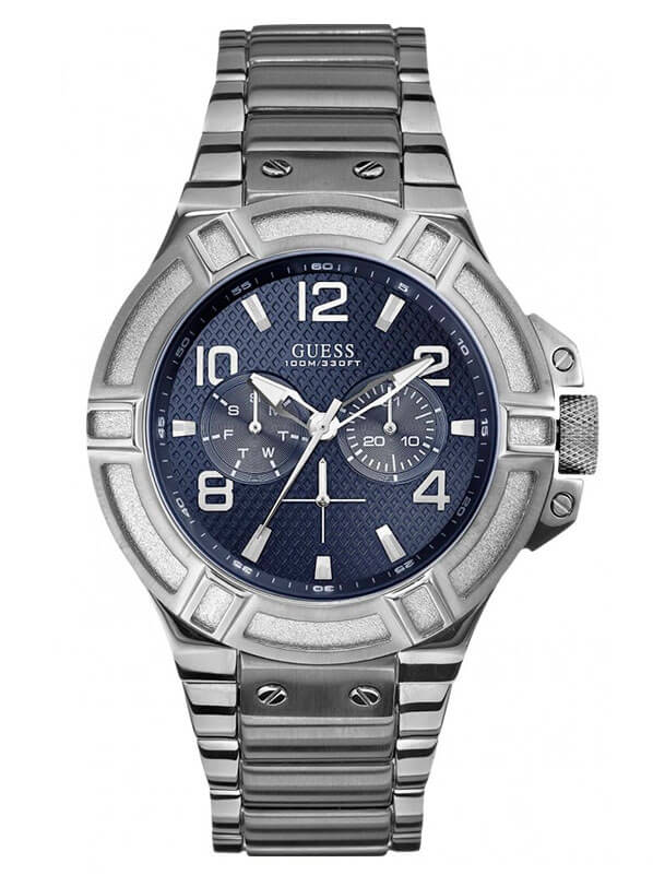 Годинник чоловічий Guess W0218G2 спортивний, круглий, синій та гарантією 24 місяці