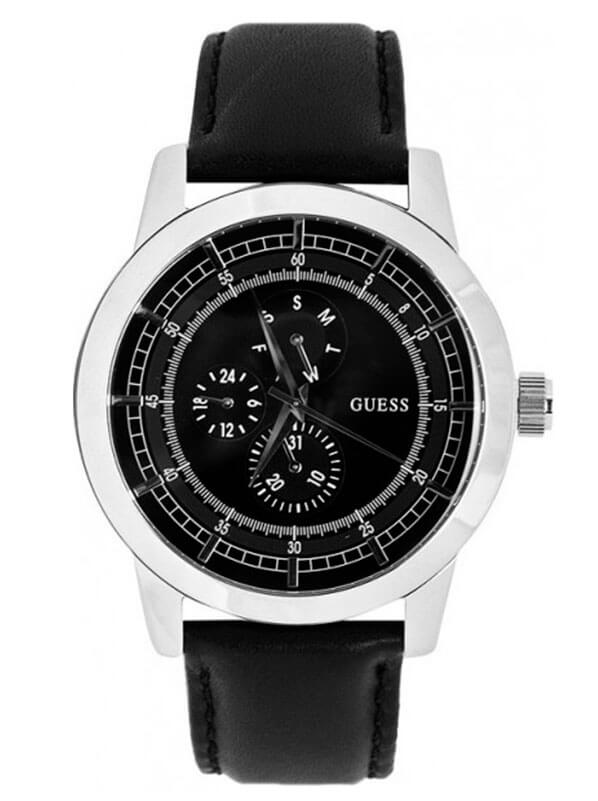 Часы мужские Guess W0293G1 спортивные, круглые, черные и гарантией 24 месяца