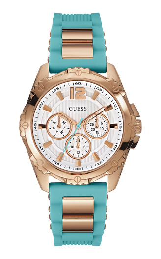 Годинник жіночий GUESS W0325l10 спортивний, круглий, білий та гарантією 24 місяці