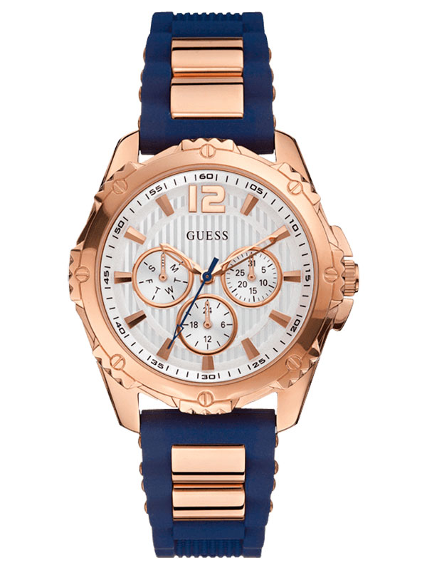 Годинник жіночий GUESS W0325L8 спортивний, круглий, синій та гарантією 24 місяці